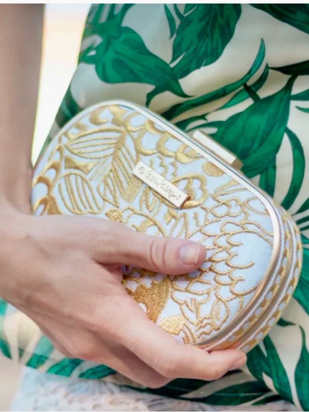 Gold & White Embroidered Koi Design Crossbody/Clutch- Lily Pulitzer 4 Target Fab